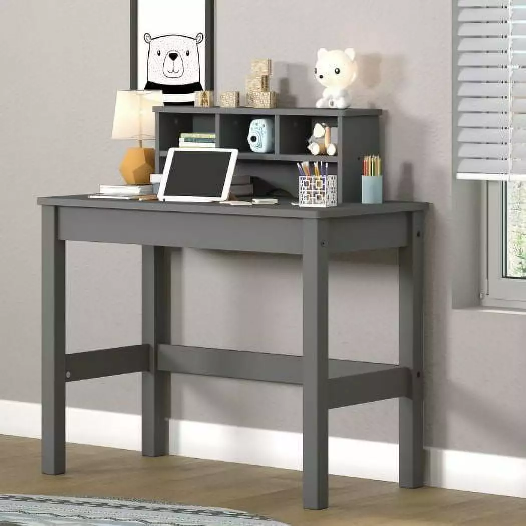 GIA Design Group Writing Desk Detachable Hutch Gray