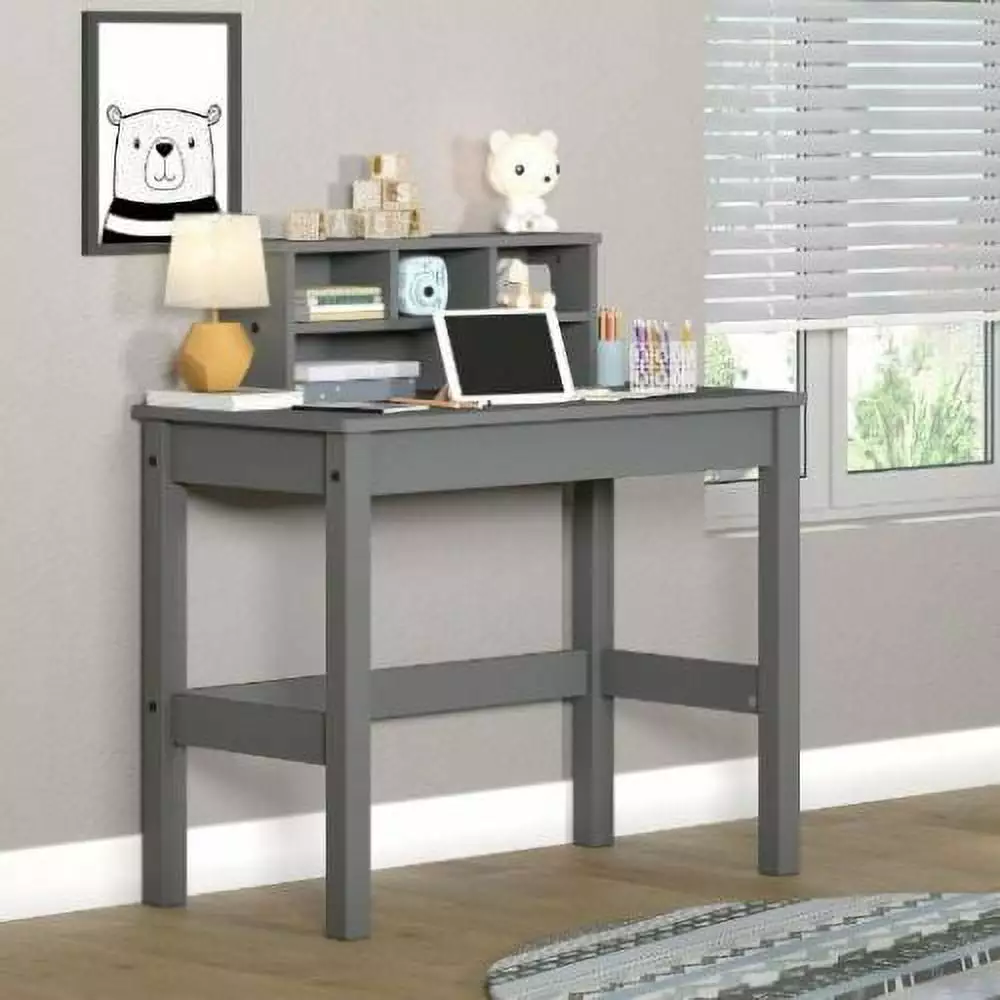 HLONK Logan Writing Desk Gray Finish Modern Home Office Furniture