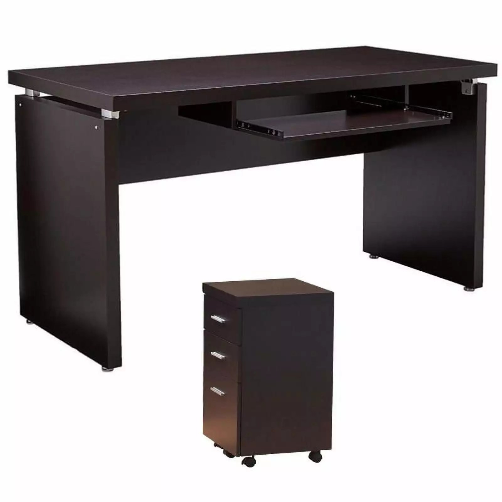 Home Square 2 Piece Furniture Set Writing Desk and Mobile File Cabinet