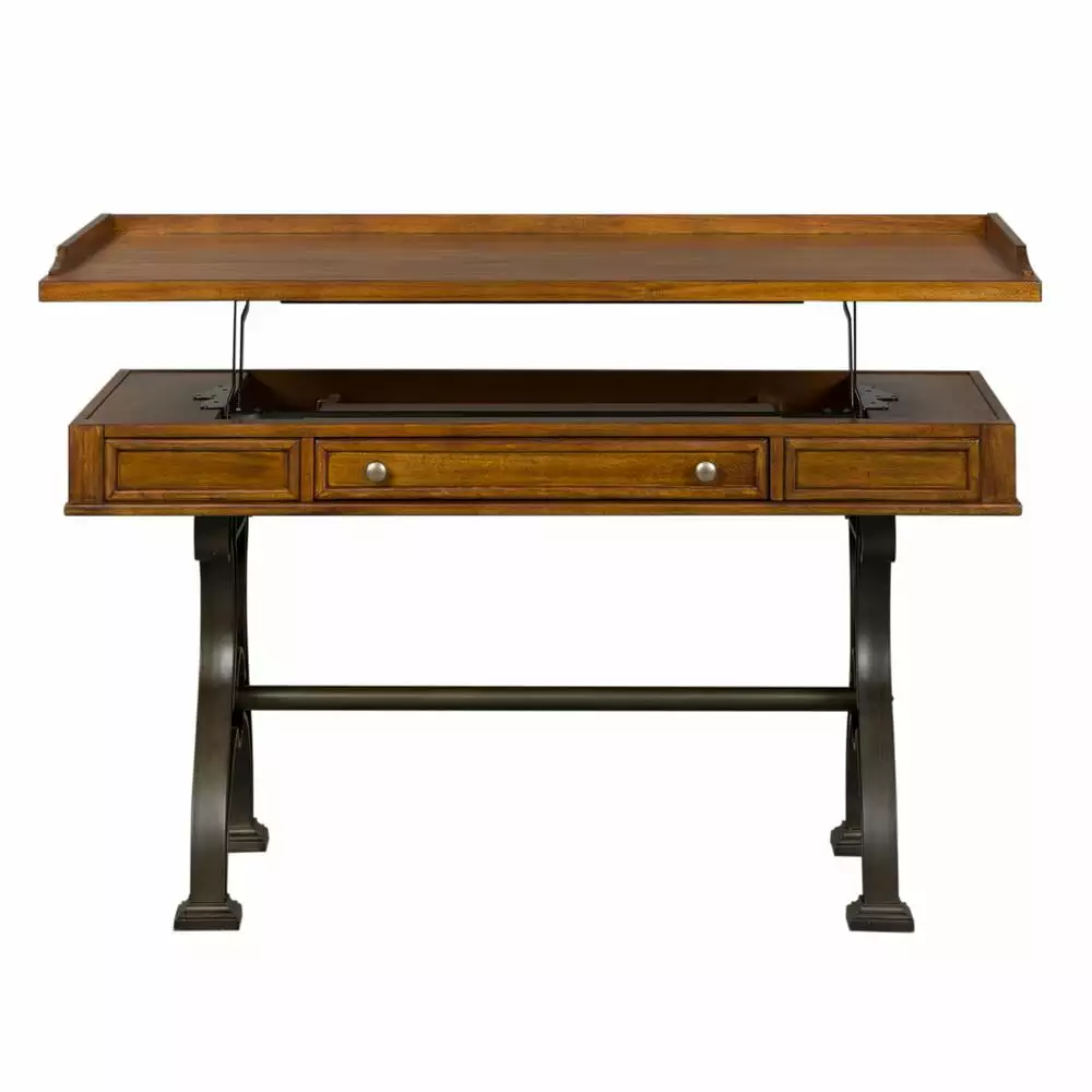 Arlington House Medium Brown Lift Top Writing Desk Storage Liberty Furniture