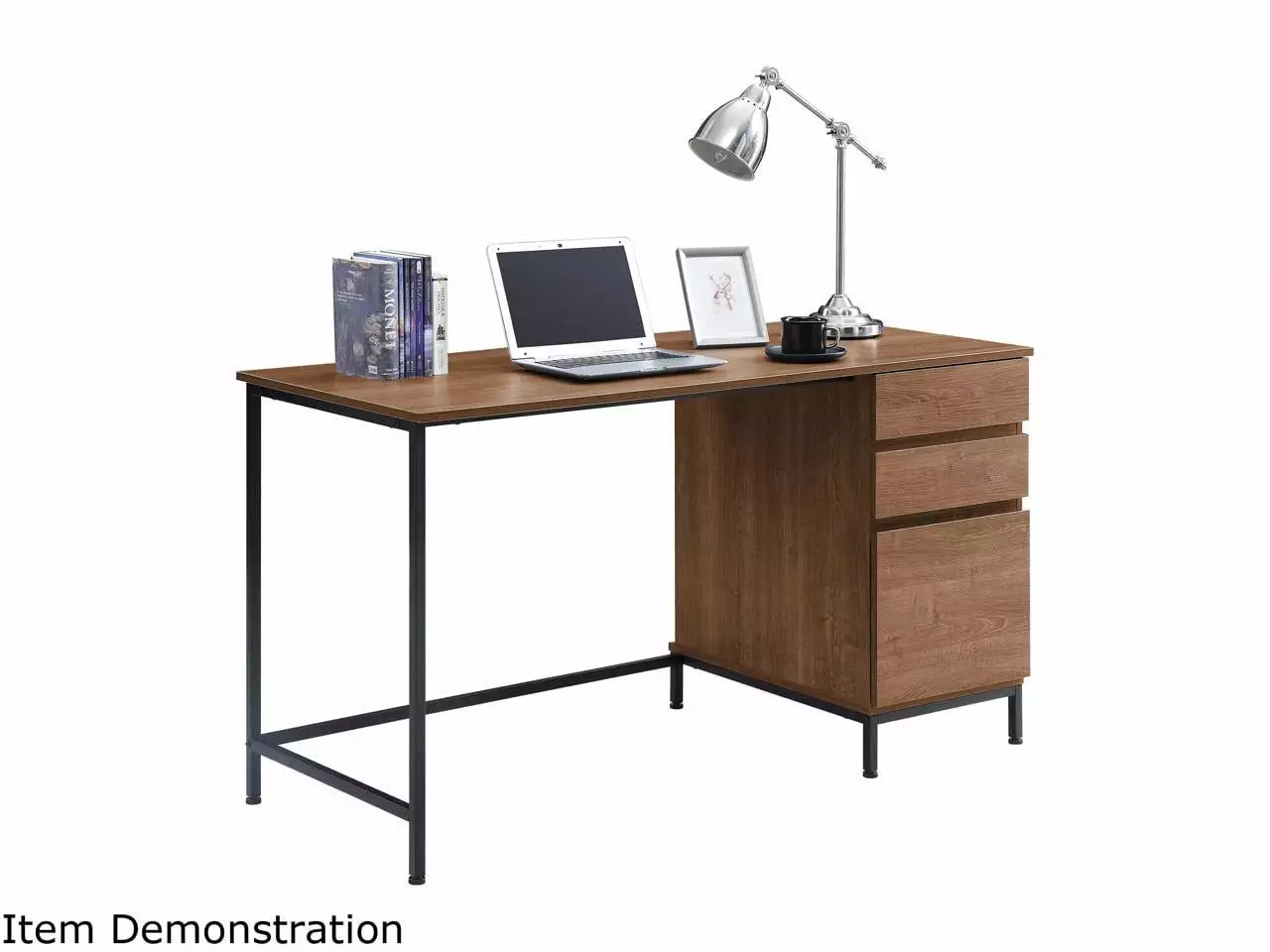 Lorell SOHO 3-Drawer Walnut Desk