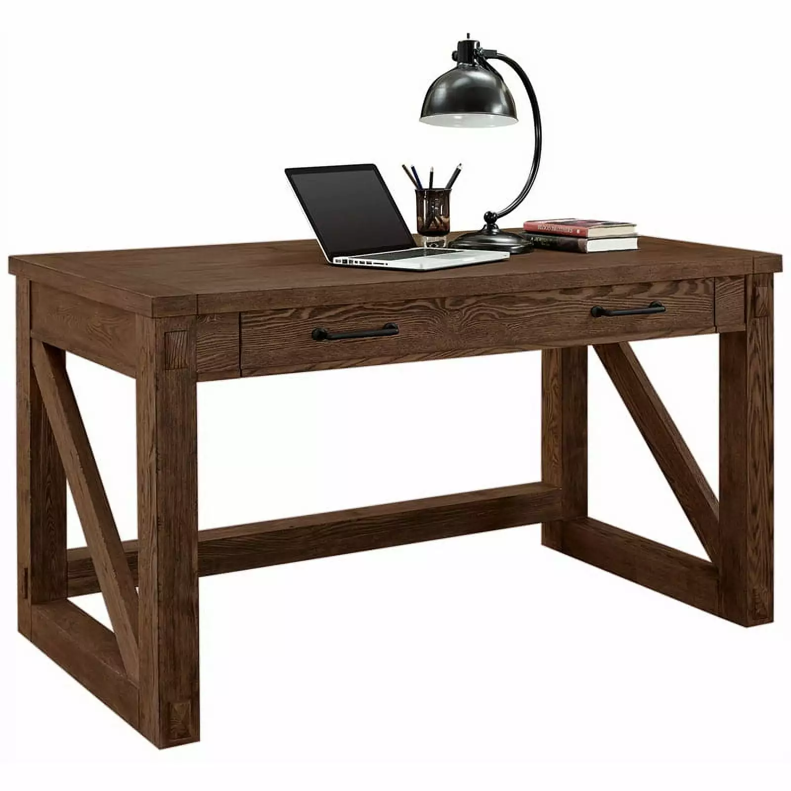 Martin Furniture Avondale Wood Writing Desk USB Connections Brown Classic Desk