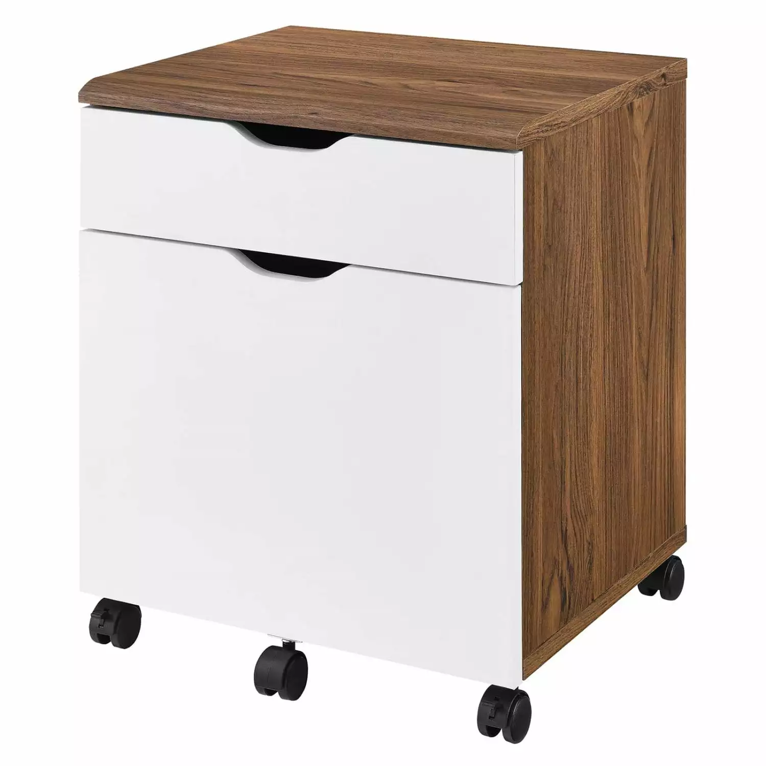 Computer Work Desk Walnut White Wood Home Office Business Modern Contemporary