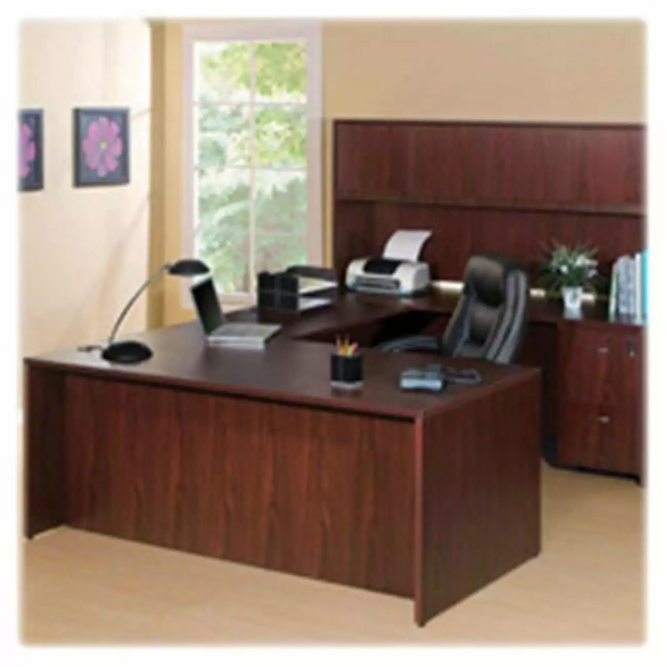 Rectangular Return Shell 42 x 24 x 29.5 Mahogany Office Desk Newestedition