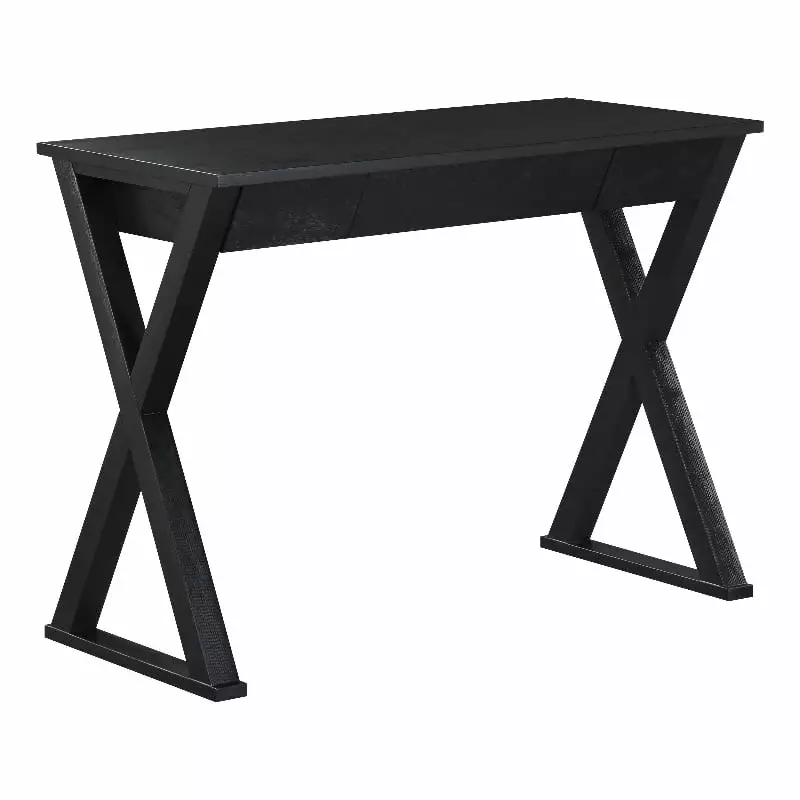 Marna Writing Desk Drawer Engineered Wood Black Finish Compact Office Desk OSP Home Furnishings