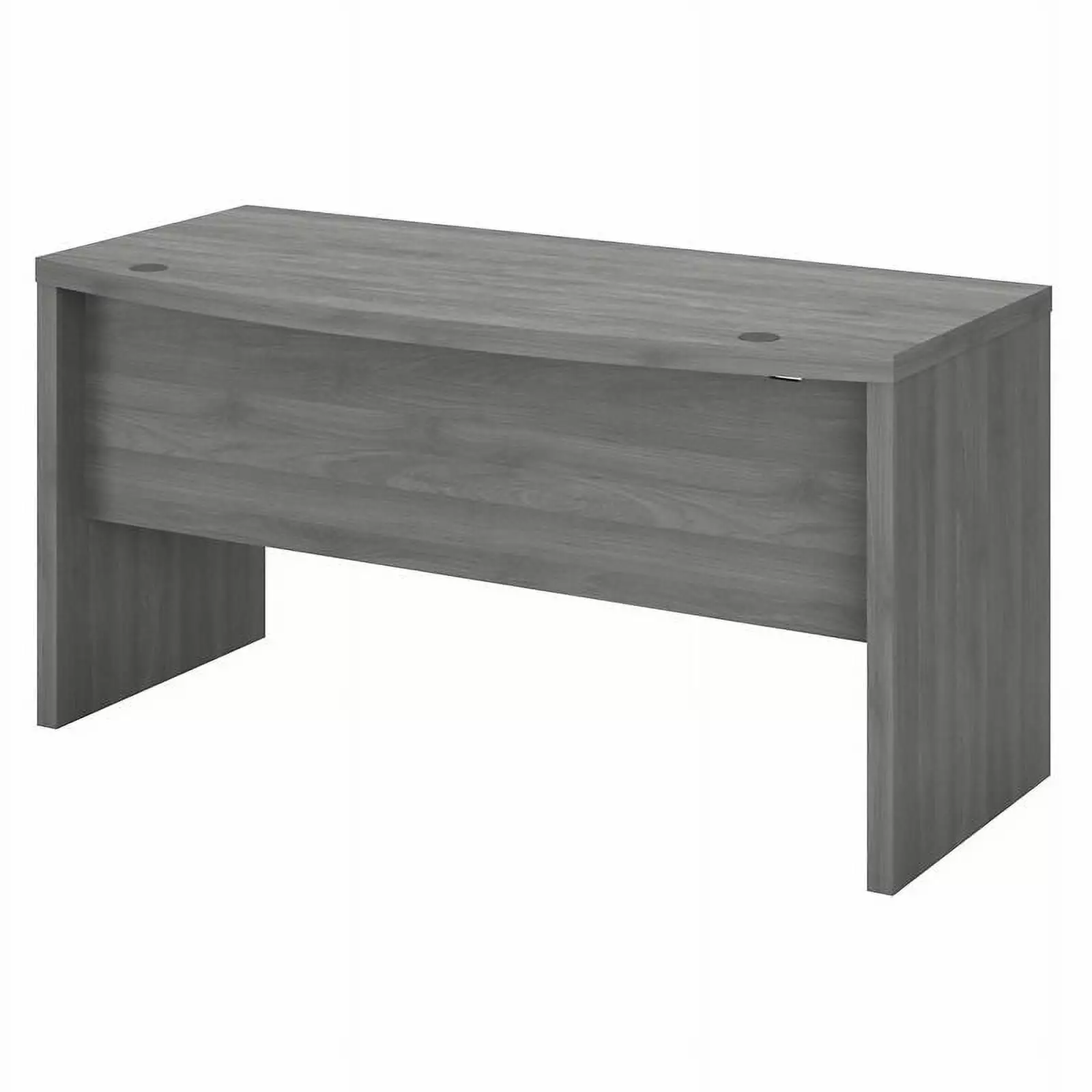 Pemberly Row 60W Bow Front Desk Modern Gray - Engineered Wood Office Desk