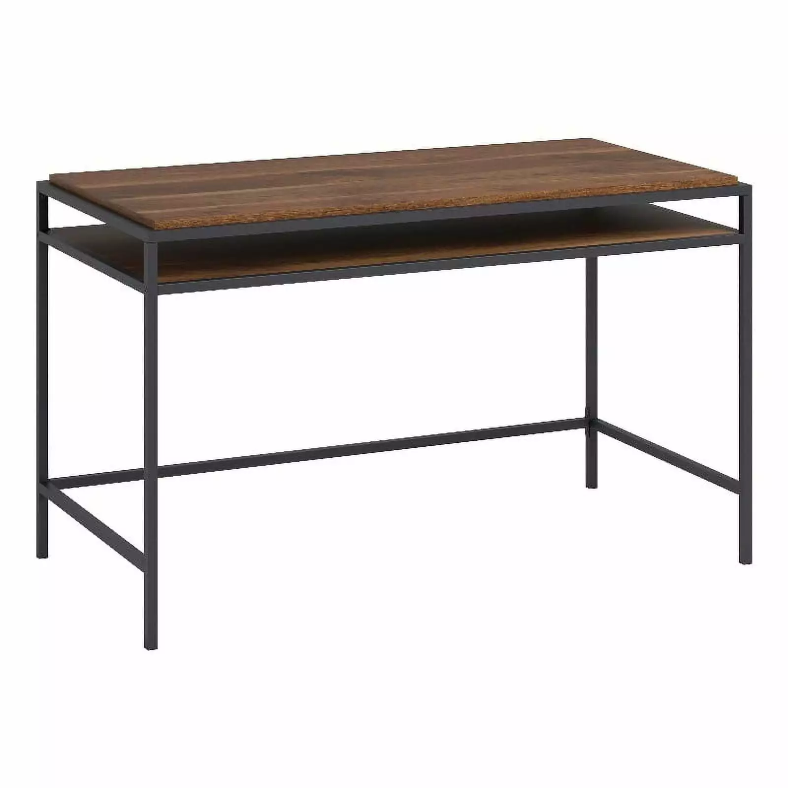 Pemberly Row Contemporary Engineered Wood Writing Desk Grand Walnut - Elegant Home Office Furniture