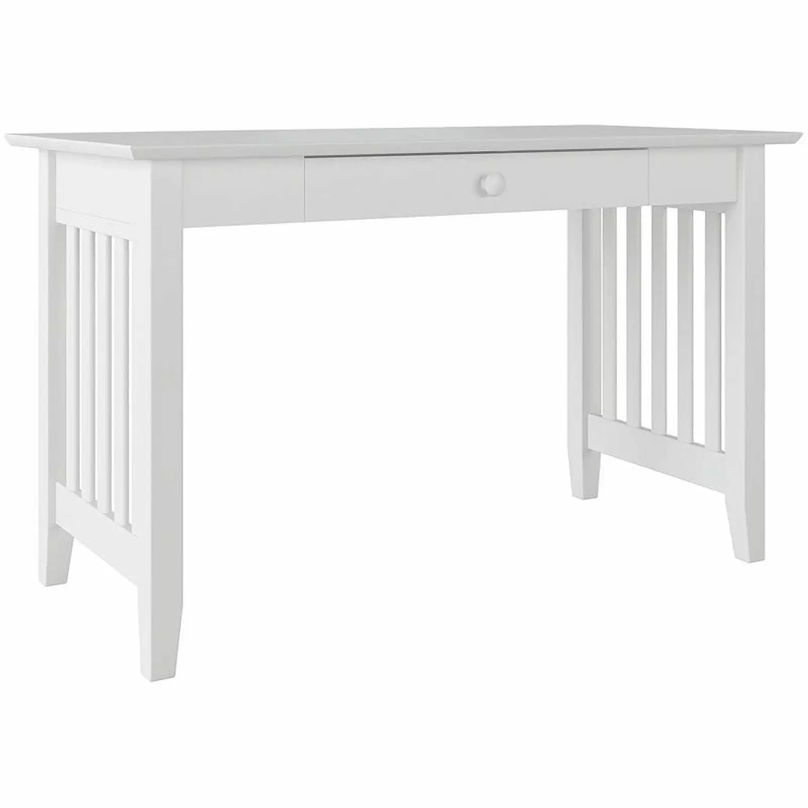 Pemberly Row Contemporary Solid Wood Writing Desk White Modern Home Office