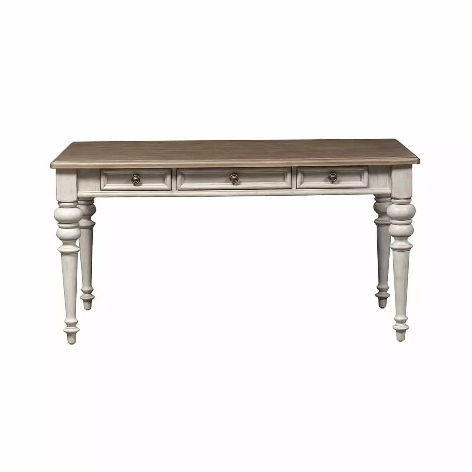 Pemberly Row Farmhouse Wood Writing Desk Off White - Rustic Home Office Desk