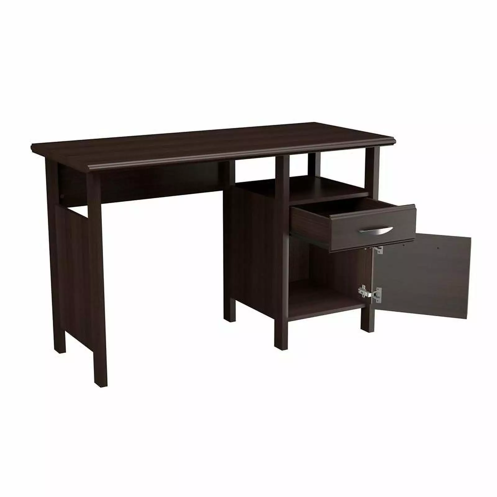Pemberly Row Modern Espresso Writing Desk Cabinet and 1 Drawer