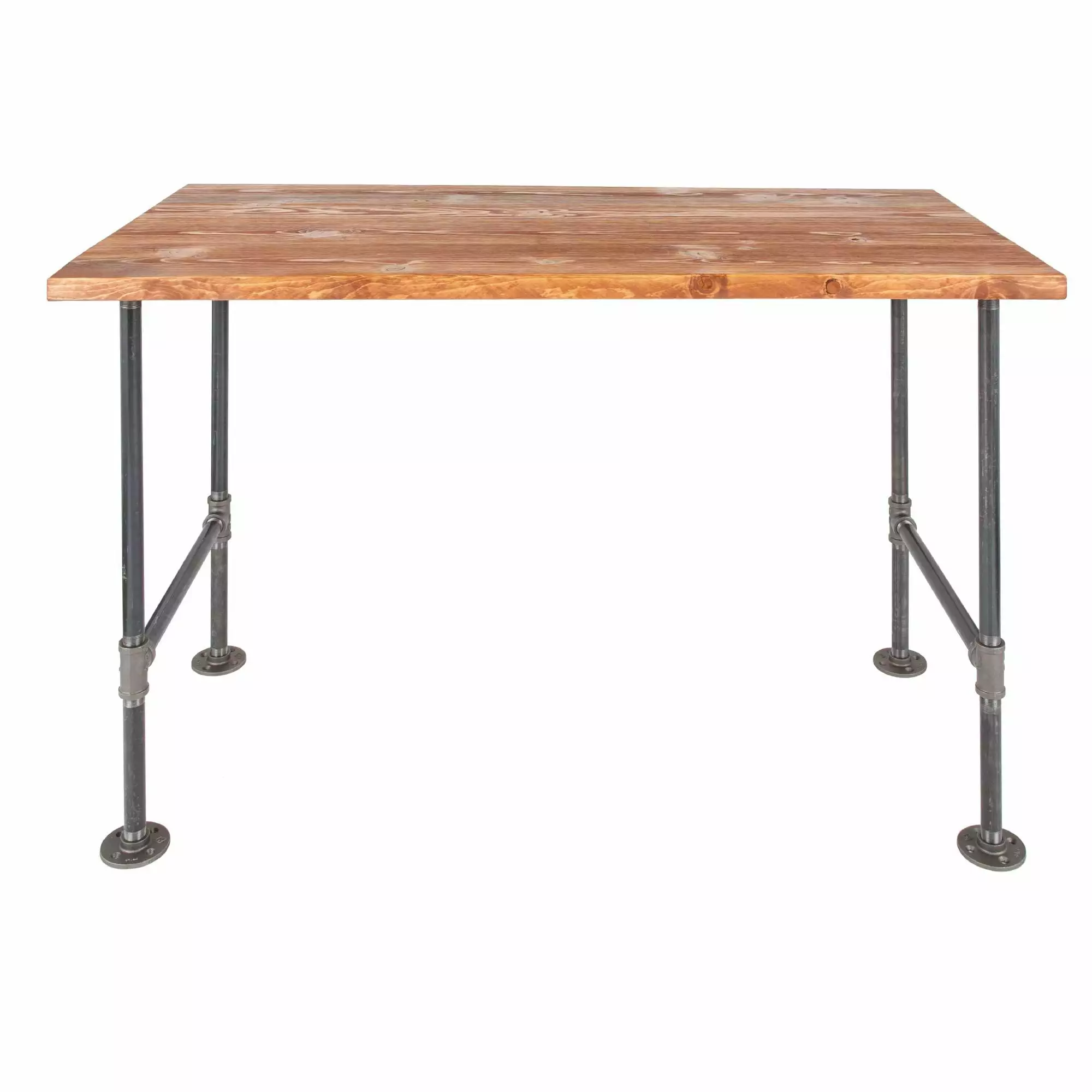 Solid Wood Office Desk Industrial Pipe Legs Sunset Cedar Rustic Home Office Desk PIPE DECOR
