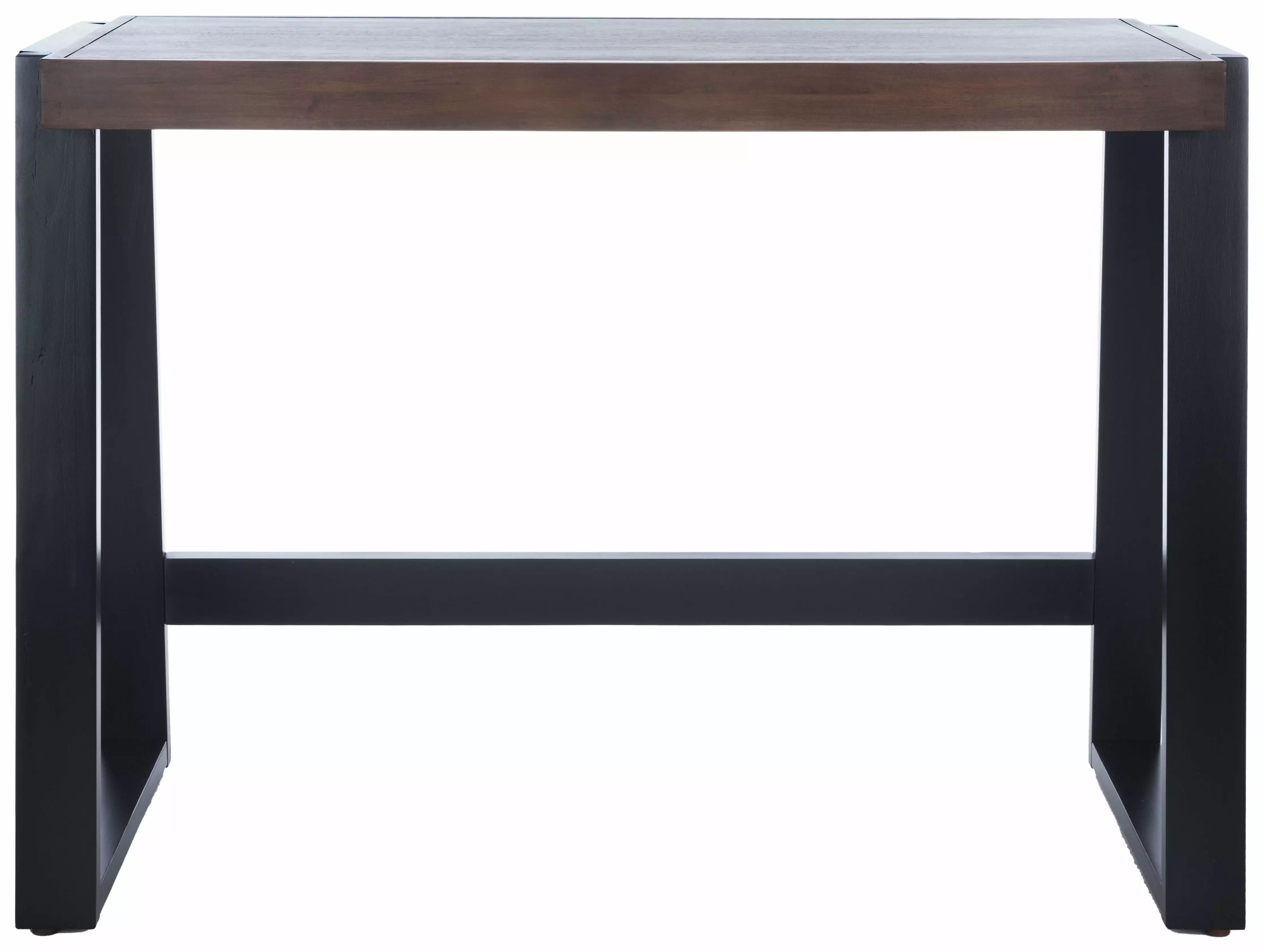 SAFAVIEH Dennings Contemporary Rectangle Wood Desk Walnut and Black