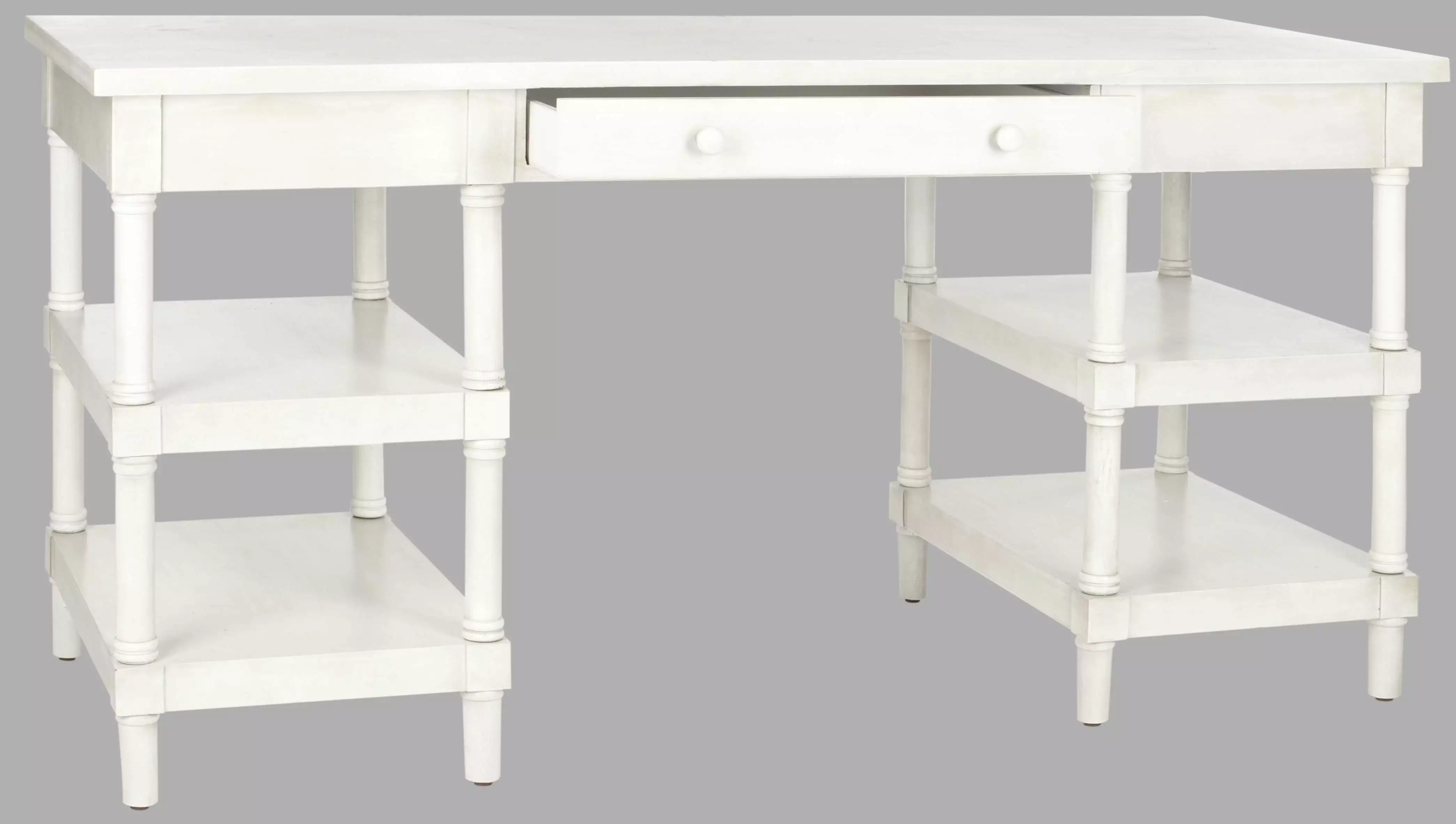SAFAVIEH Dixon Solid Glam Writing Desk Storage White Wash Home Office
