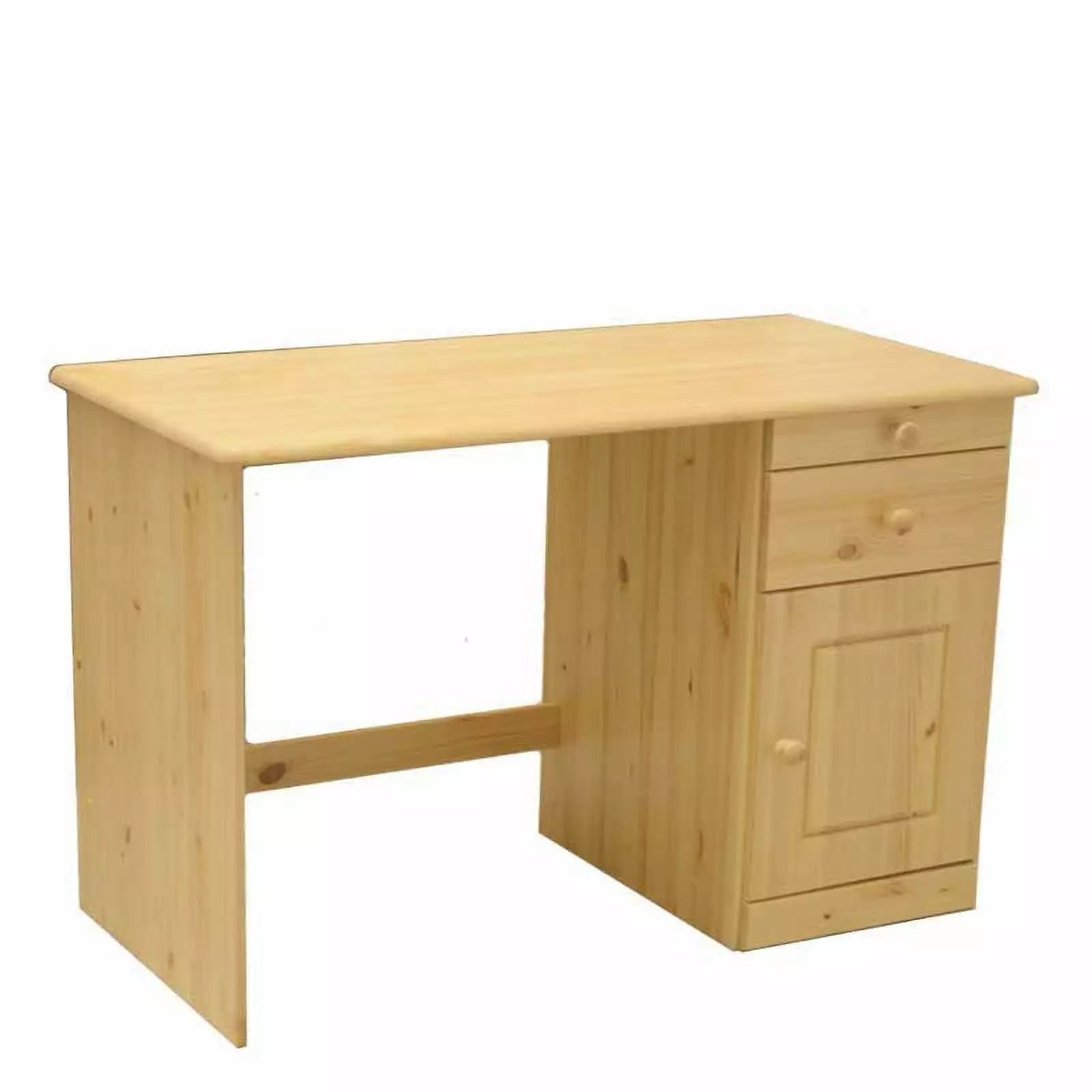 Henry Solid Wood Soft Close Drawers Desk Natural Finish Scanica