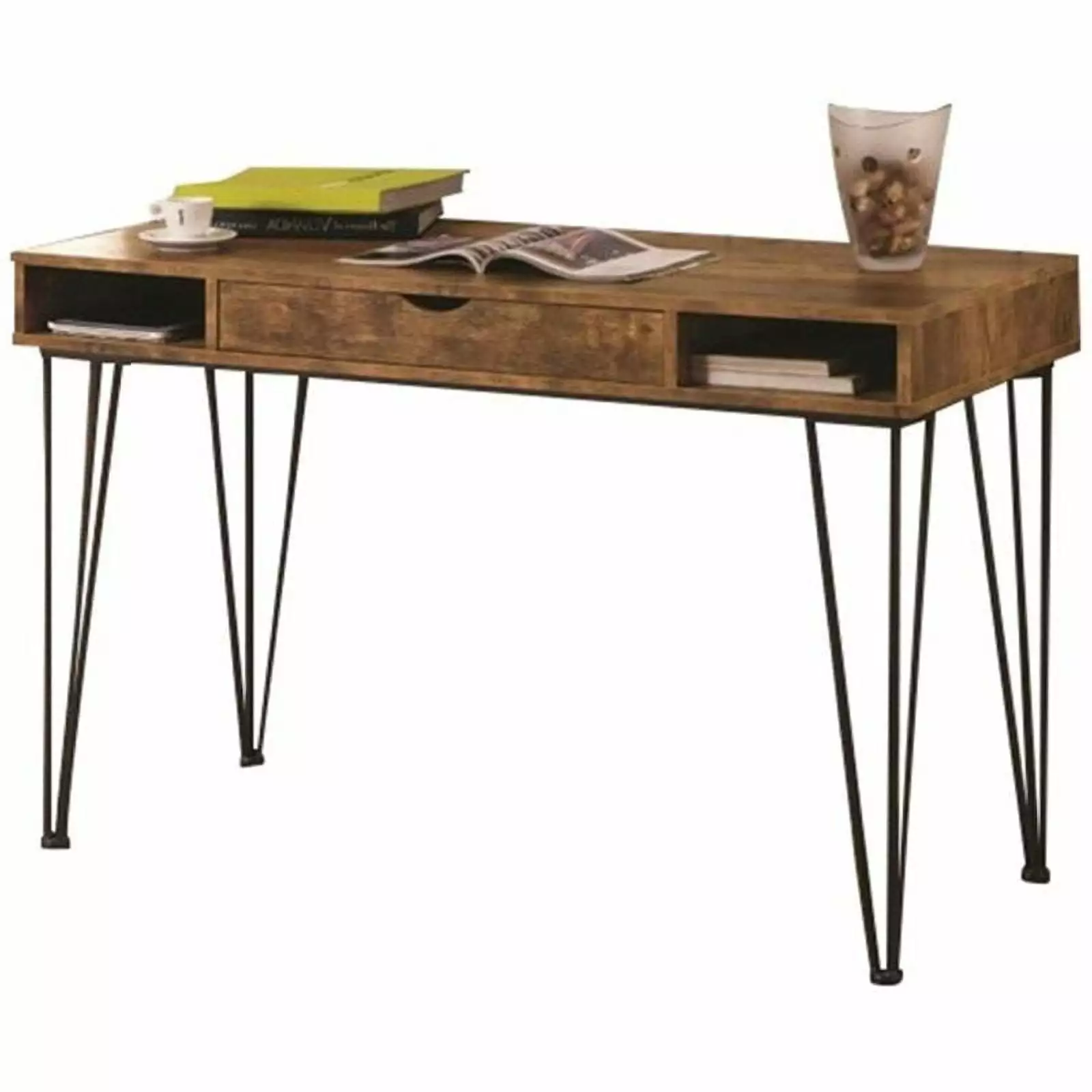 Scranton and Co Antique Nutmeg Bronze 1 Drawer Writing Desk