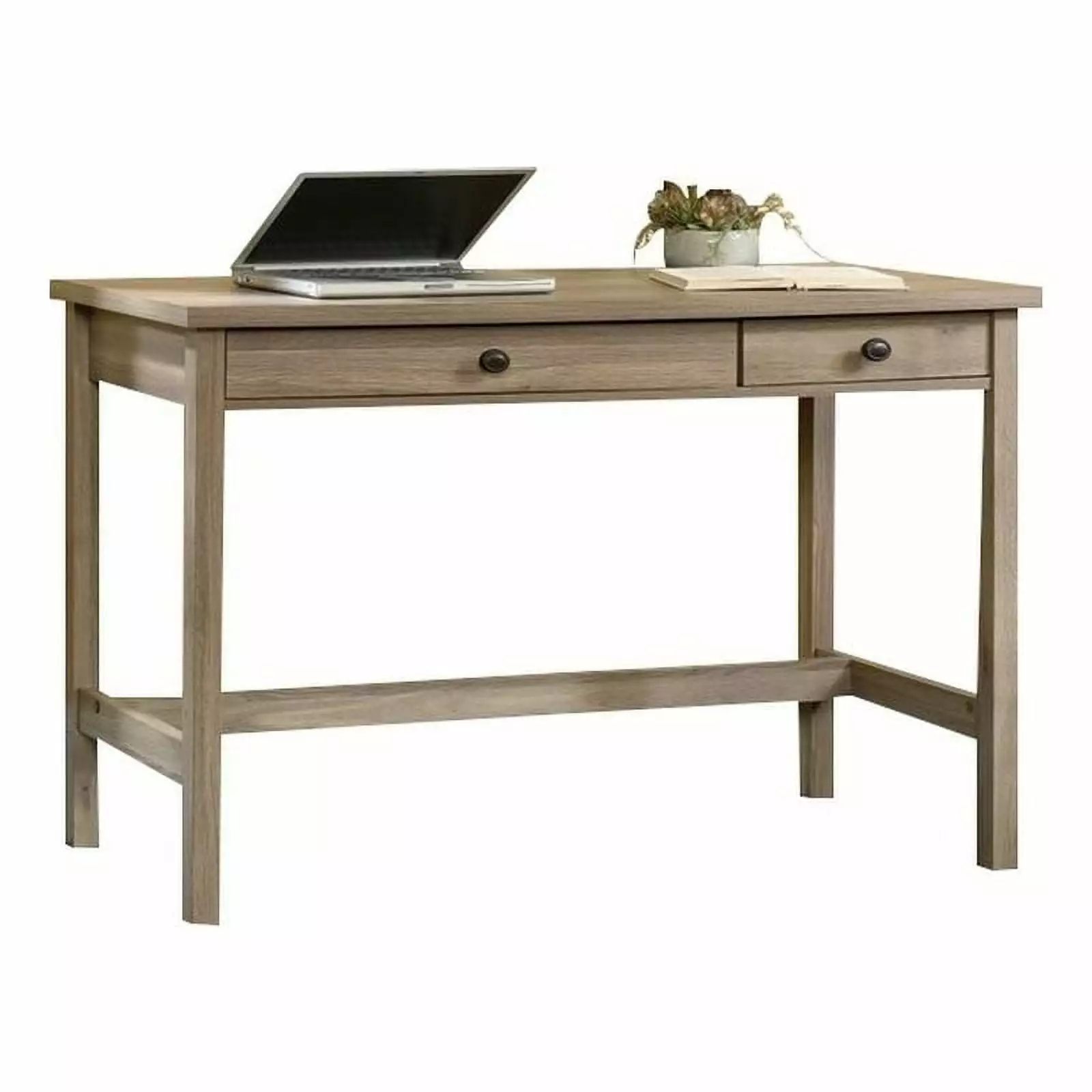Scranton & Co 2 Drawer Farmhouse Engineered Wood Writing Desk Salt Oak