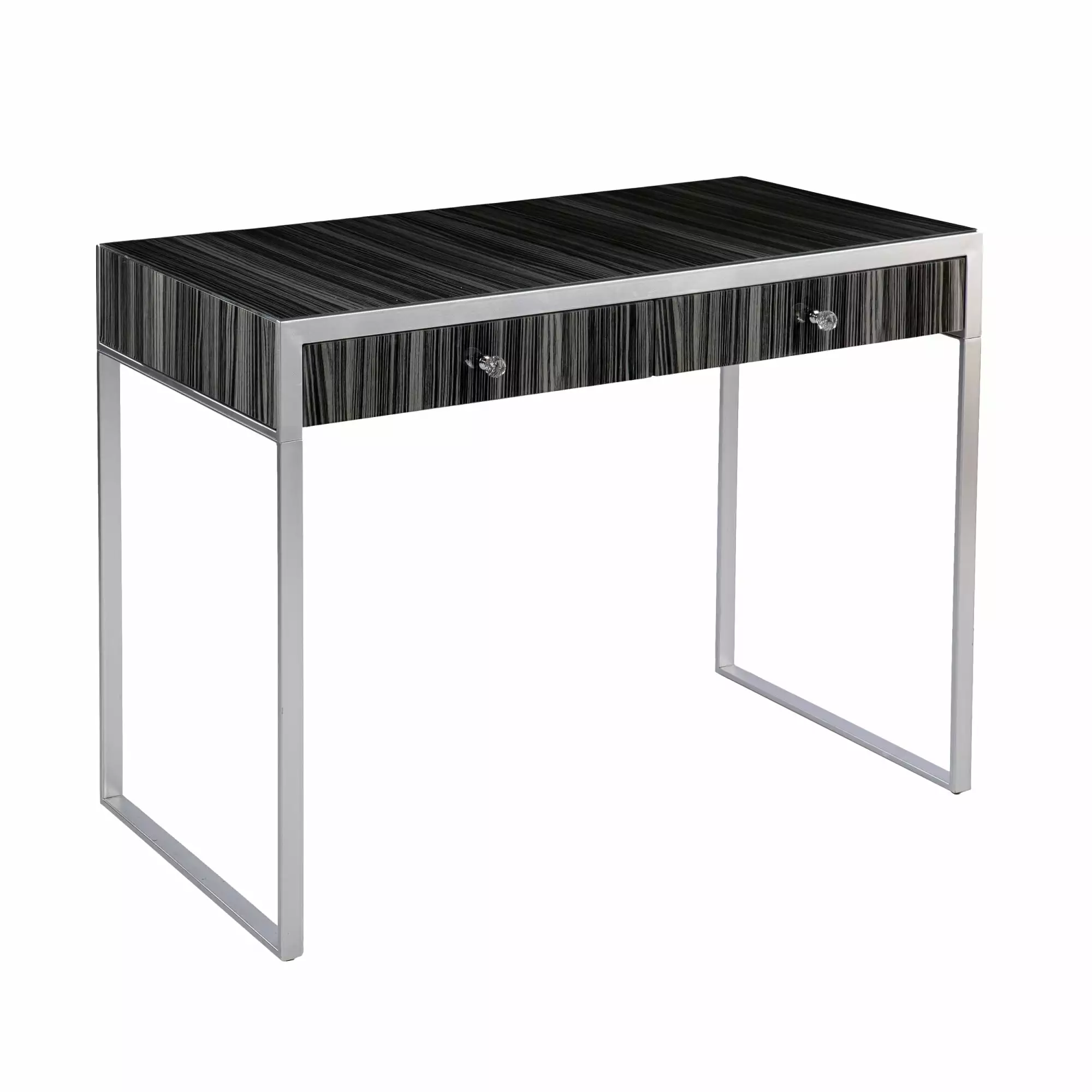 SEI Furniture Harpsden Engineered Wood Writing Desk Silver Black Modern Home Office Desk Southern Enterprises