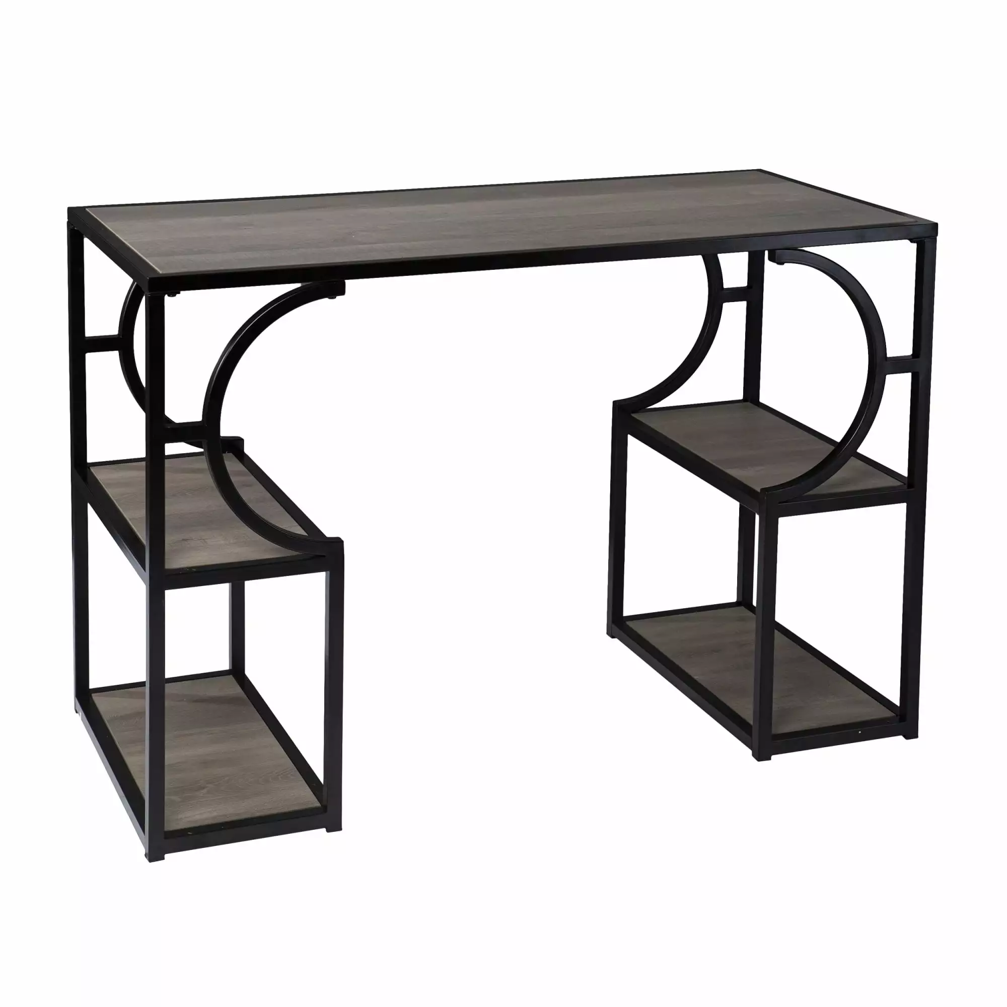 SEI Furniture Tyberton Wooden Writing Desk Natural and Black - Modern Home Office Desk Southern Enterprises