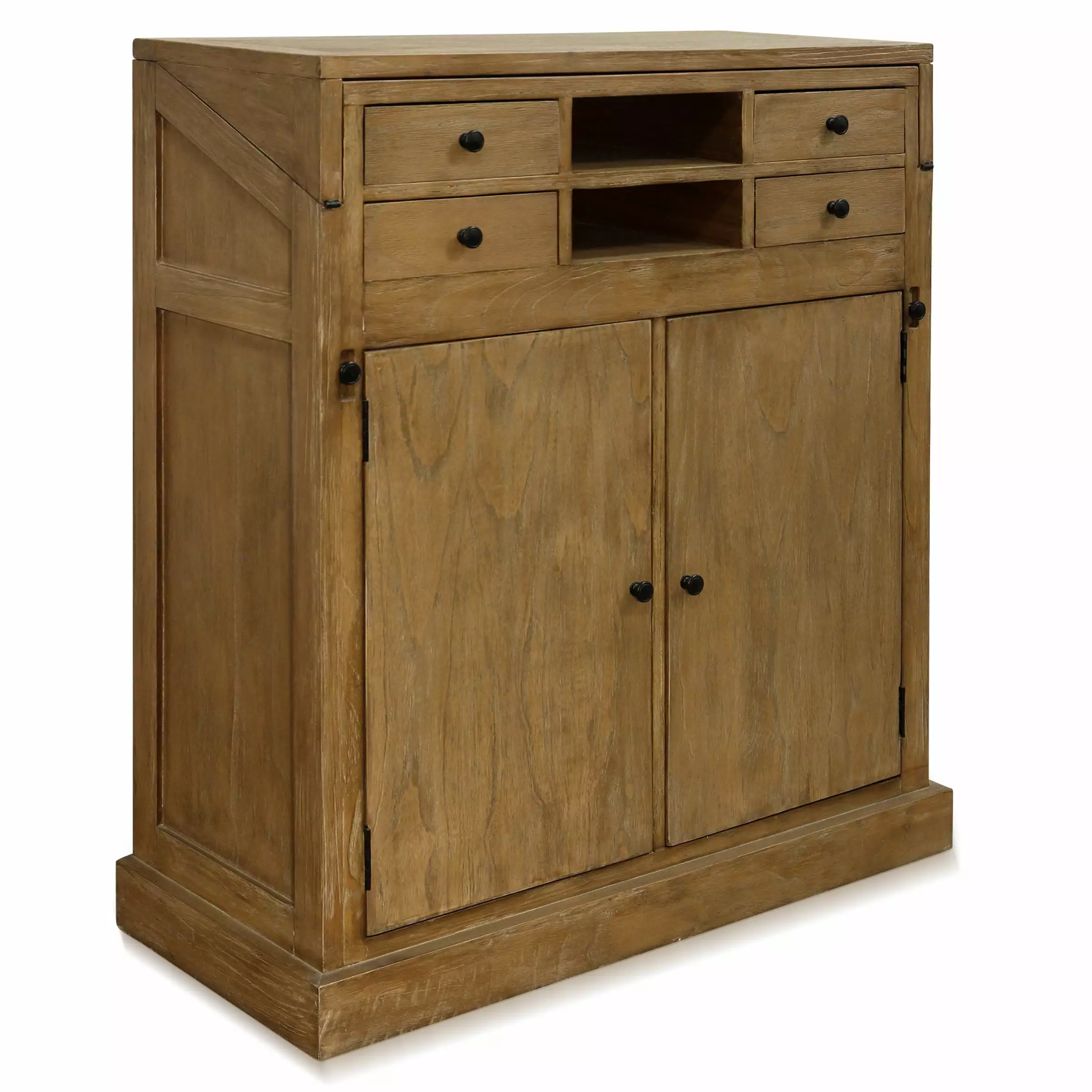 Everett Farmhouse Drop Lid Desk Solid Mindy Wood - Latte Brown Finish STYLECRAFT