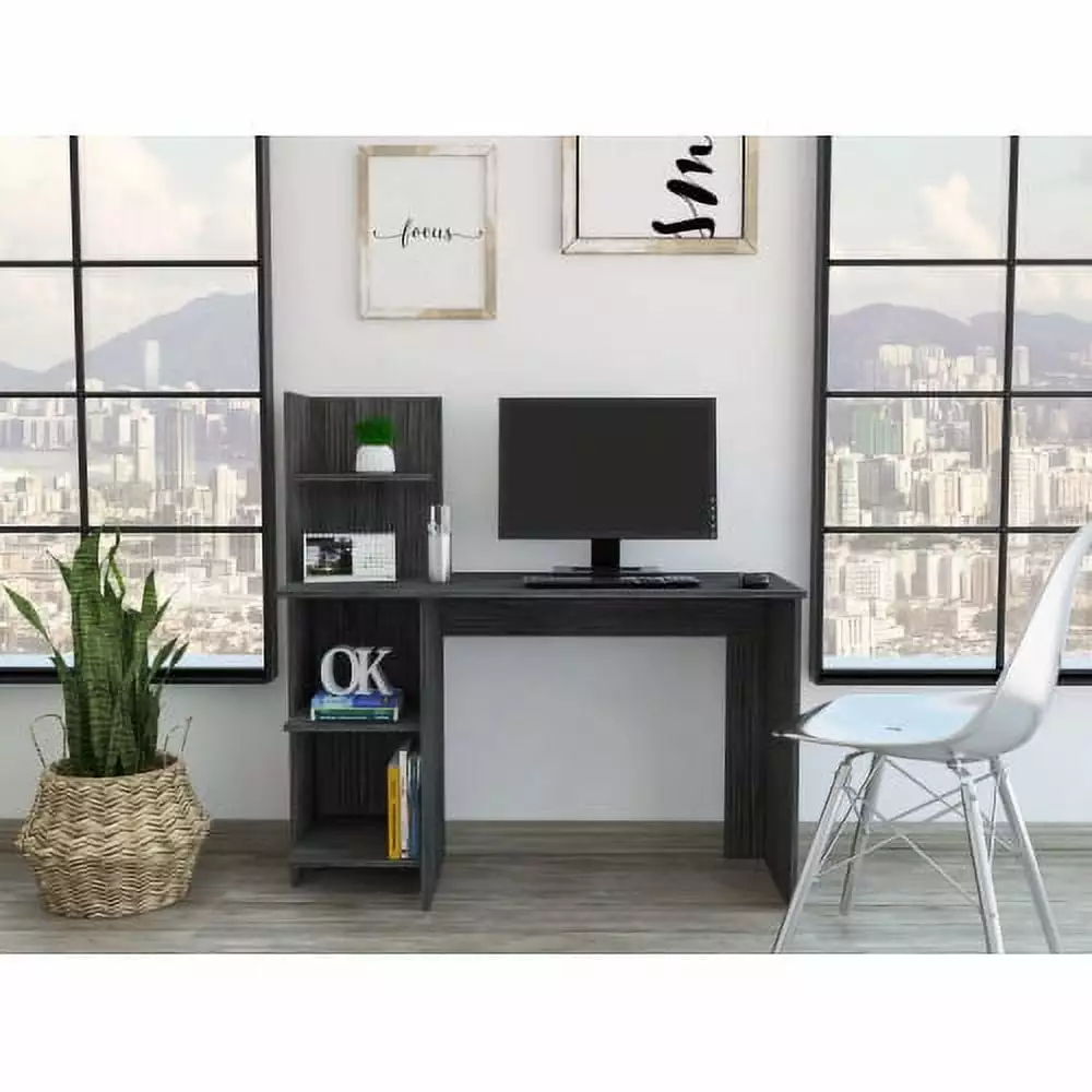 Vilna 120 Writing Desk Four Shelves Smokey Oak Super Dope