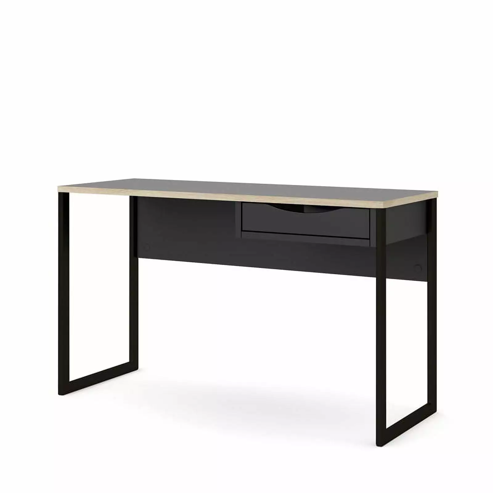 Tvilum Wells Plus One Drawer Desk Black Matte & Oak Structure Home Office