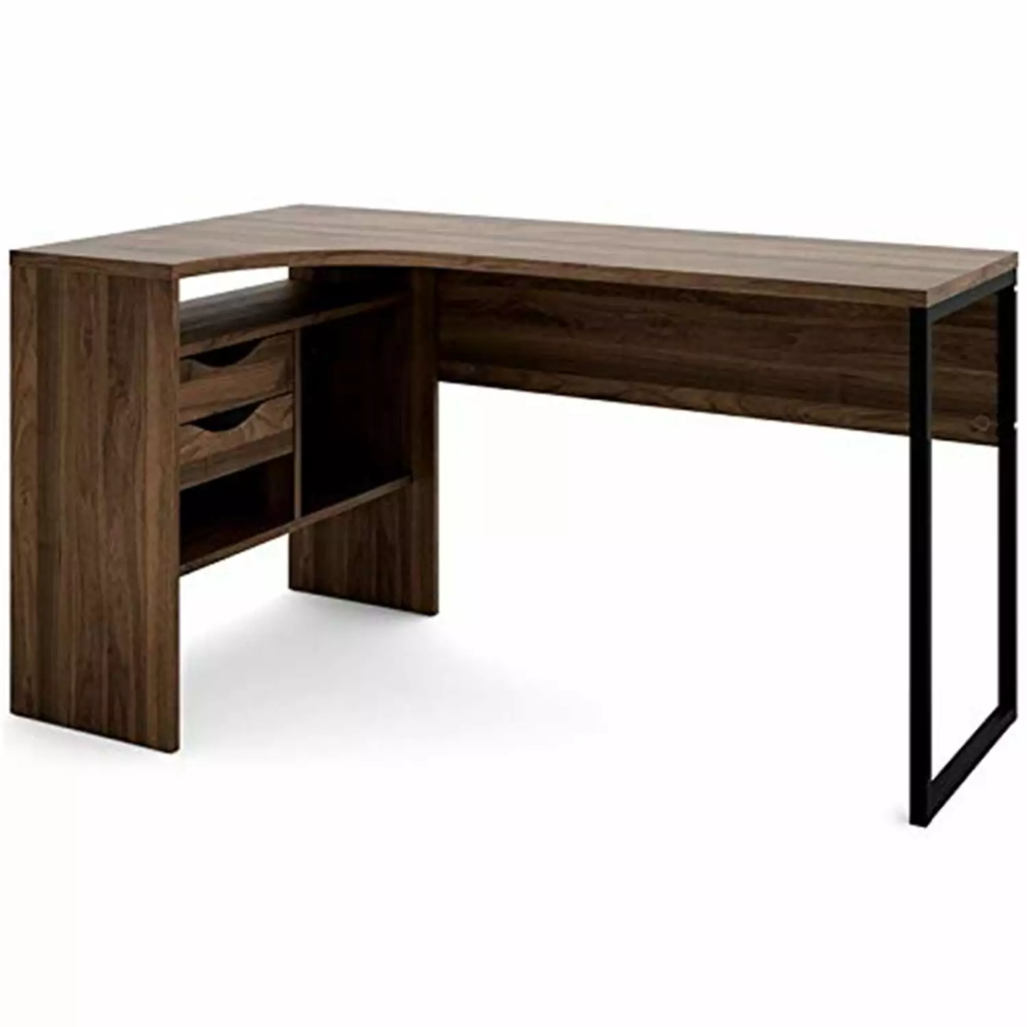 Wayland 2-Drawer Walnut Desk Classic Home Office Style Tvilum