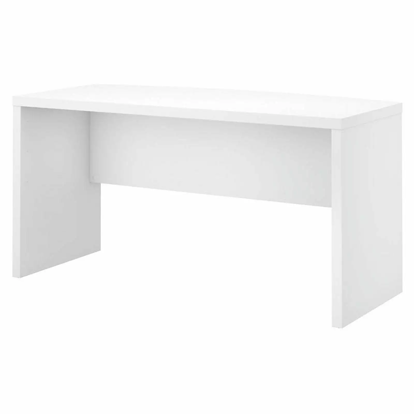 UrbanPro 60 Contemporary Engineered Wood Bow Front Desk Pure White - Modern Home Office Desk