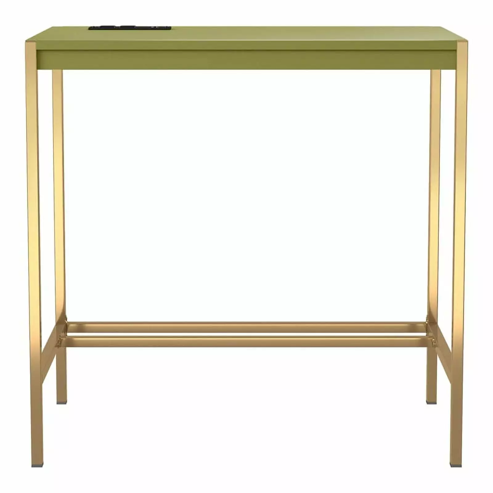 UrbanPro Modern Wood Writing Desk USB Port Green Olive Finish