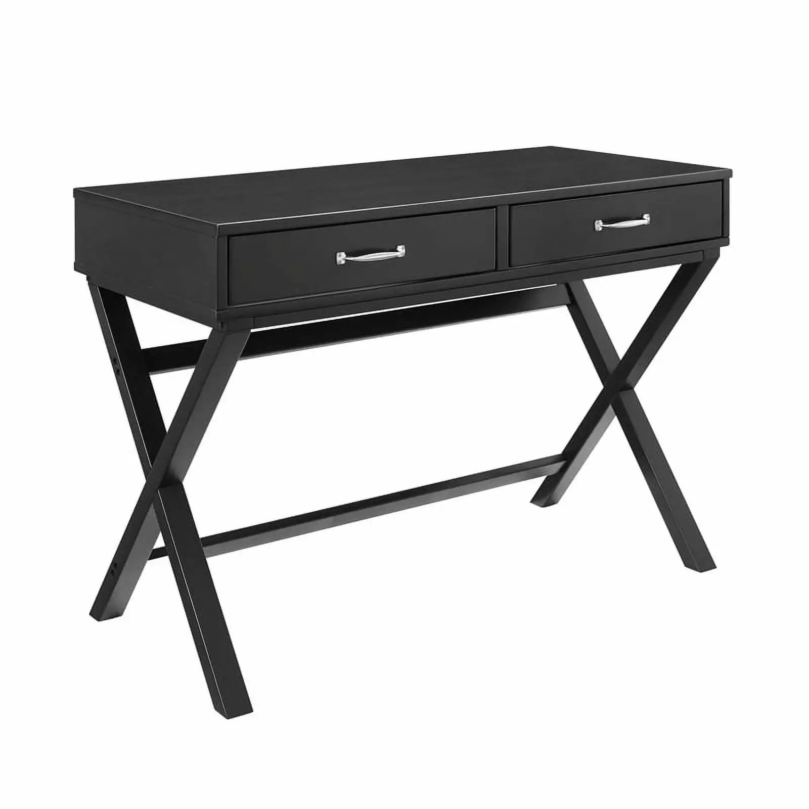 UrbanPro Transitional 2-Drawer Home Office Wood Desk Black Small Spaces