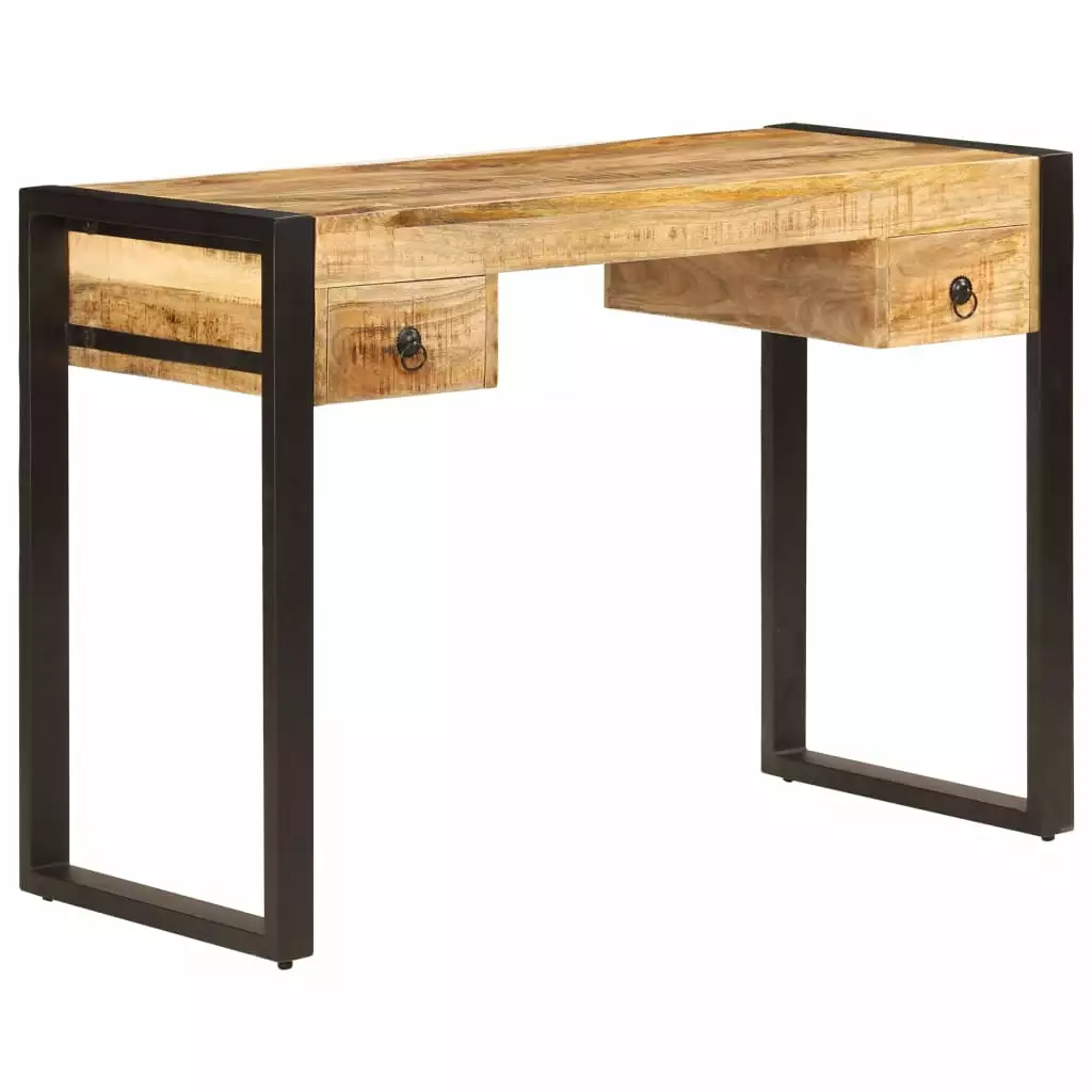vidaXL Desk 2 Drawers 43.3x19.7x30.3 Solid Mango Wood