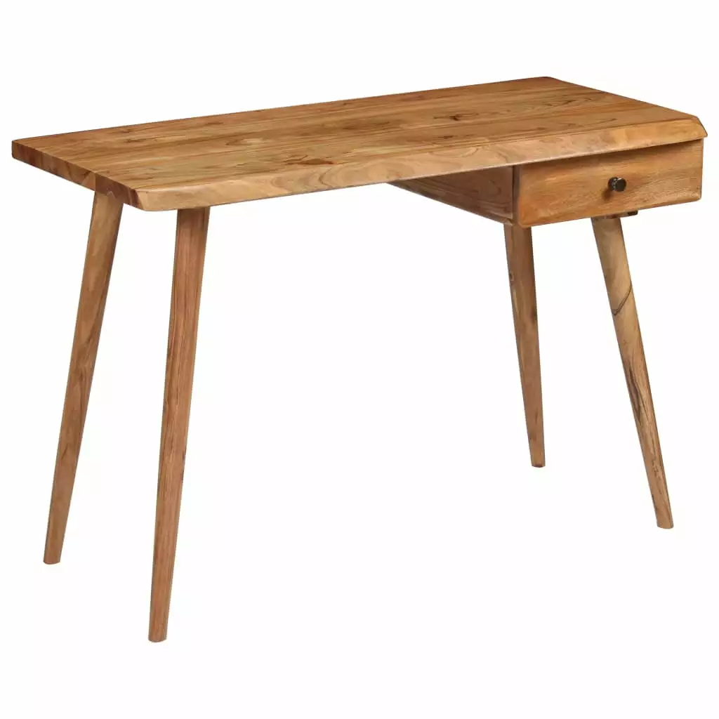 vidaXL Solid Acacia Wood Writing Table 43.3x19.7x29.9 Compact Office Desk