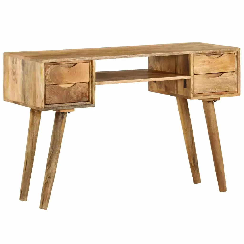 vidaXL Writing Desk Solid Mango Wood 45.3x18.5x29.9 Inches