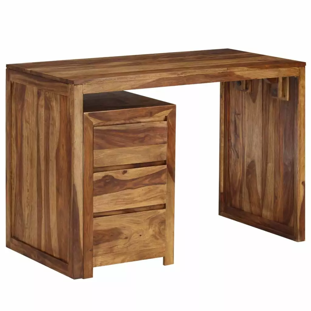 vidaXL Writing Table Solid Sheesham Wood 43.3x21.7x29.9 Inches