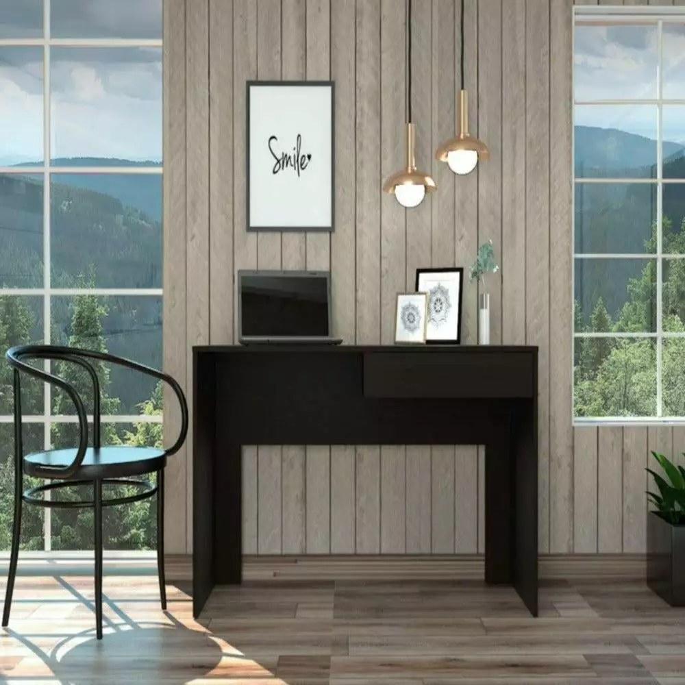 We Have Furniture Black Wengue Computer Desk Harrisburg One Drawer
