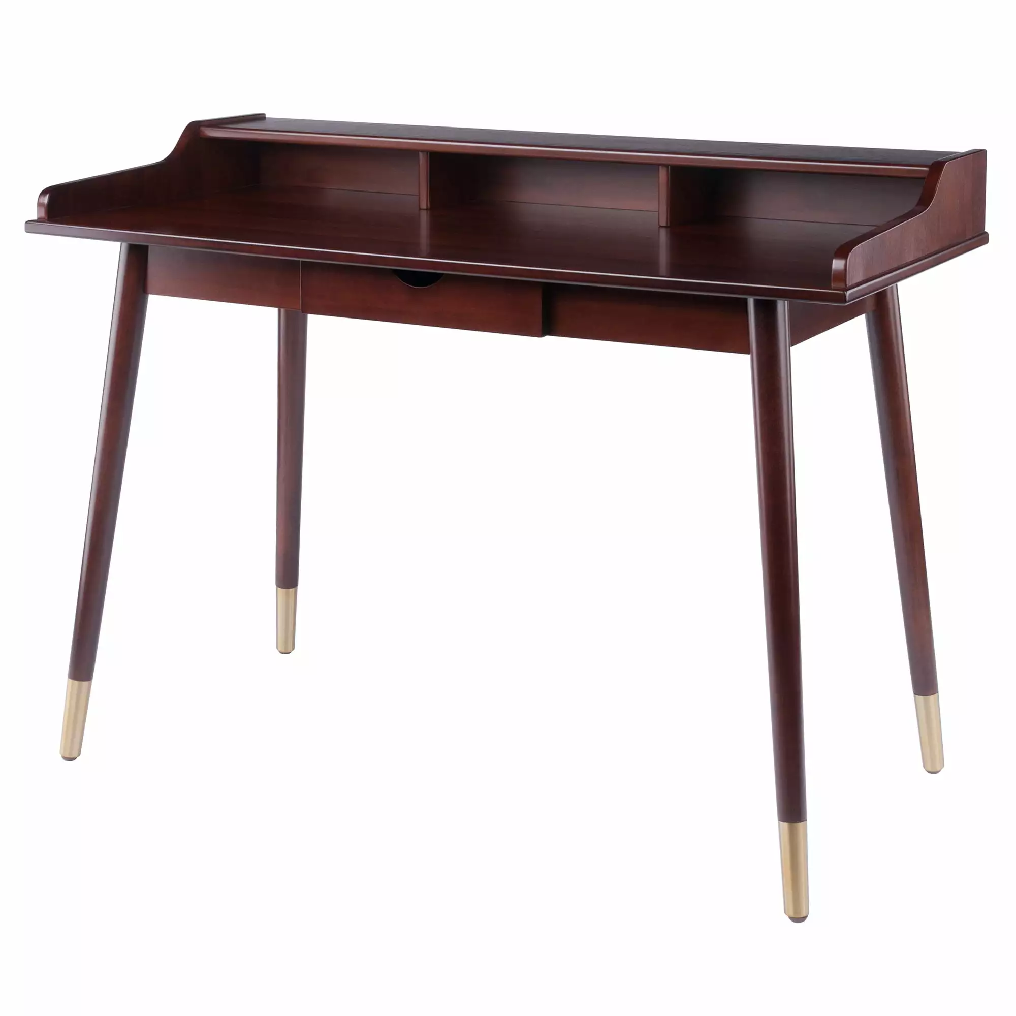 Winsome Wood Sonja Writing Desk Walnut Finish Modern Home Office Desk