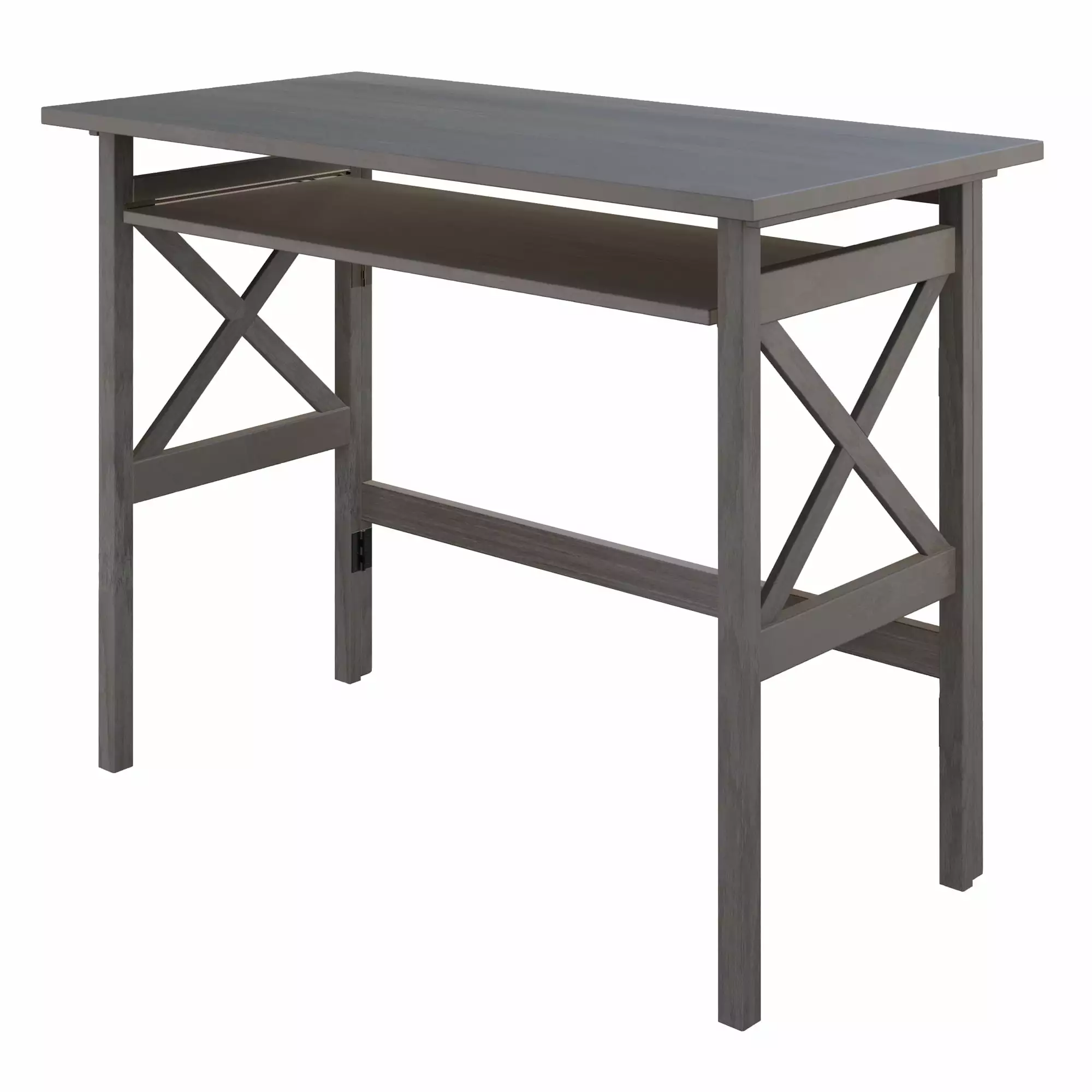 Winsome Wood Xander Foldable Desk - Oyster Gray Space Saving Writing Table