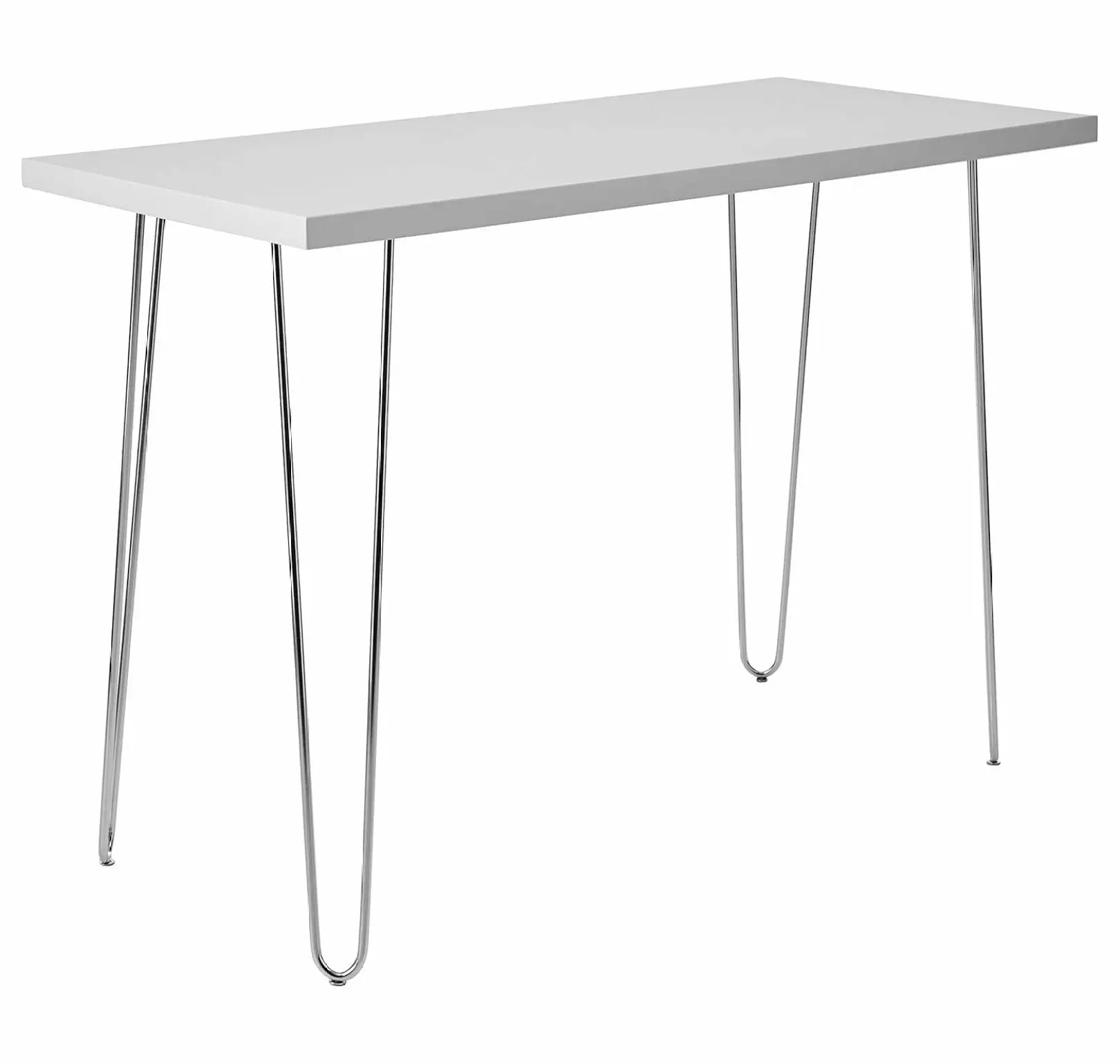 Century Modern Hairpin Wood Laptop Computer Writing Desk Home Office Workstation Small 42 Inch White YANG97