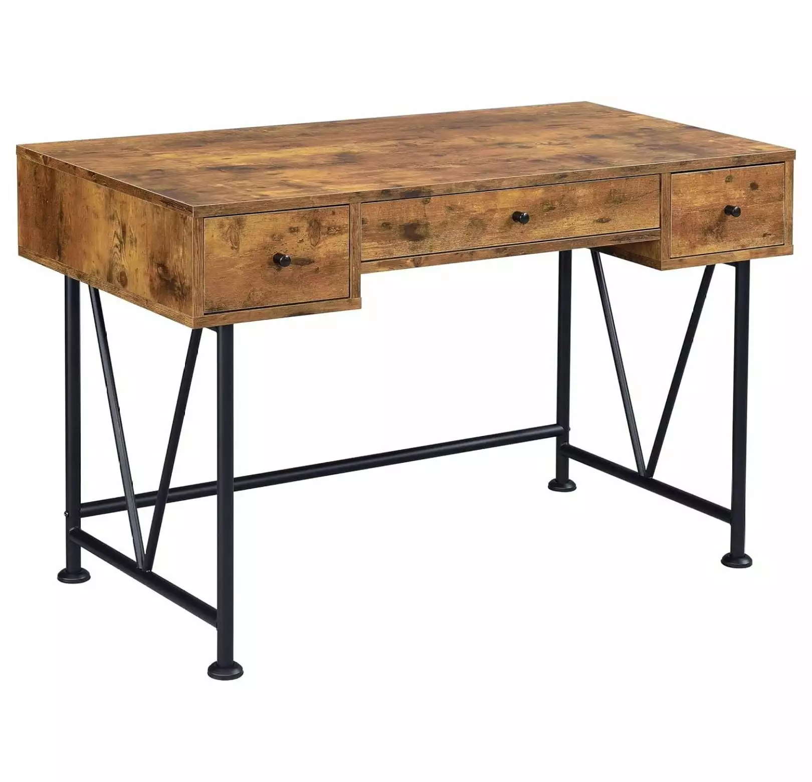 YANG97 Analiese Rustic 47-Inch 3-Drawer Computer Writing Desk Nutmeg - Eco-Friendly Home Office Desk