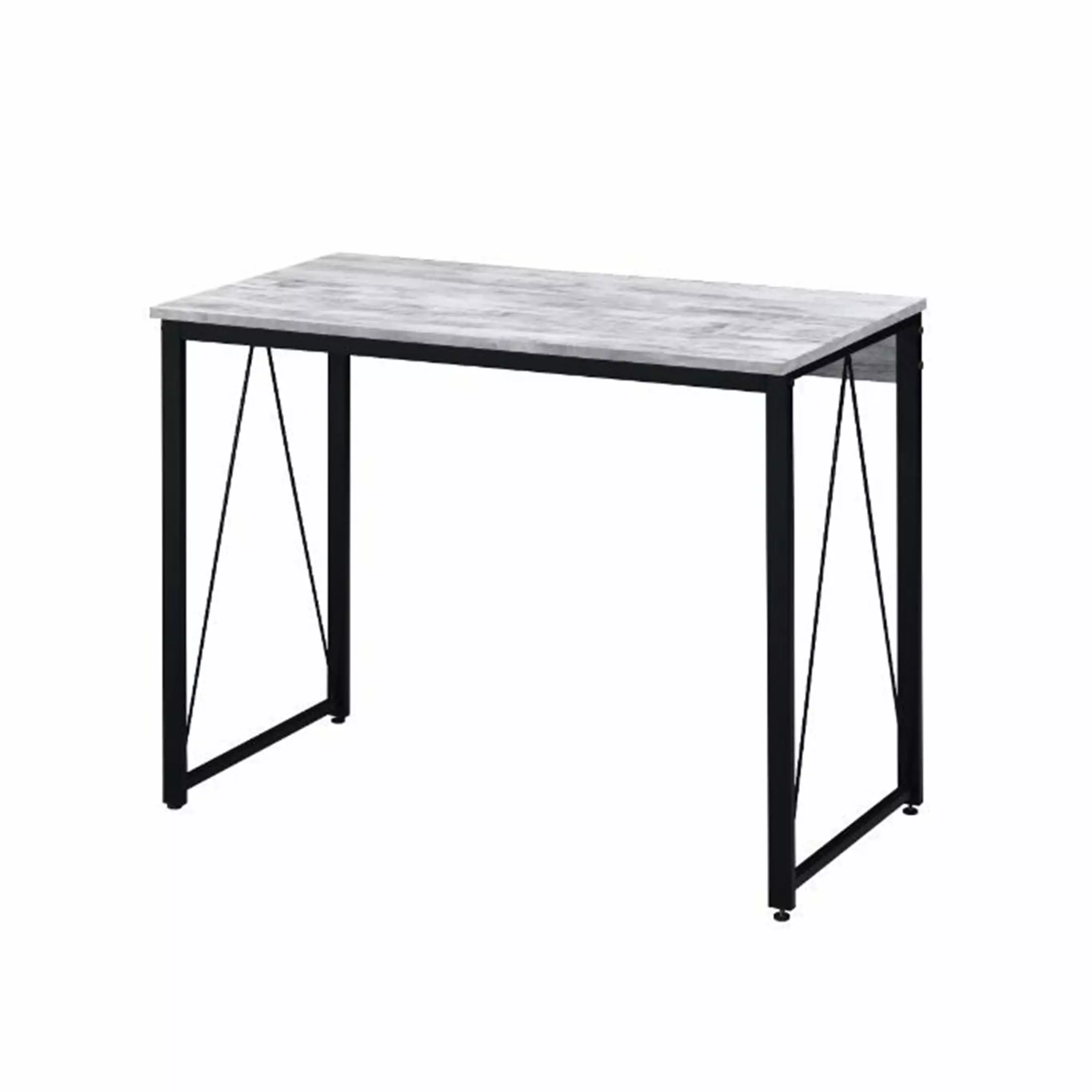 YJTONWIN Home Office Writing Desk Computer Desk Antique White Black Finish
