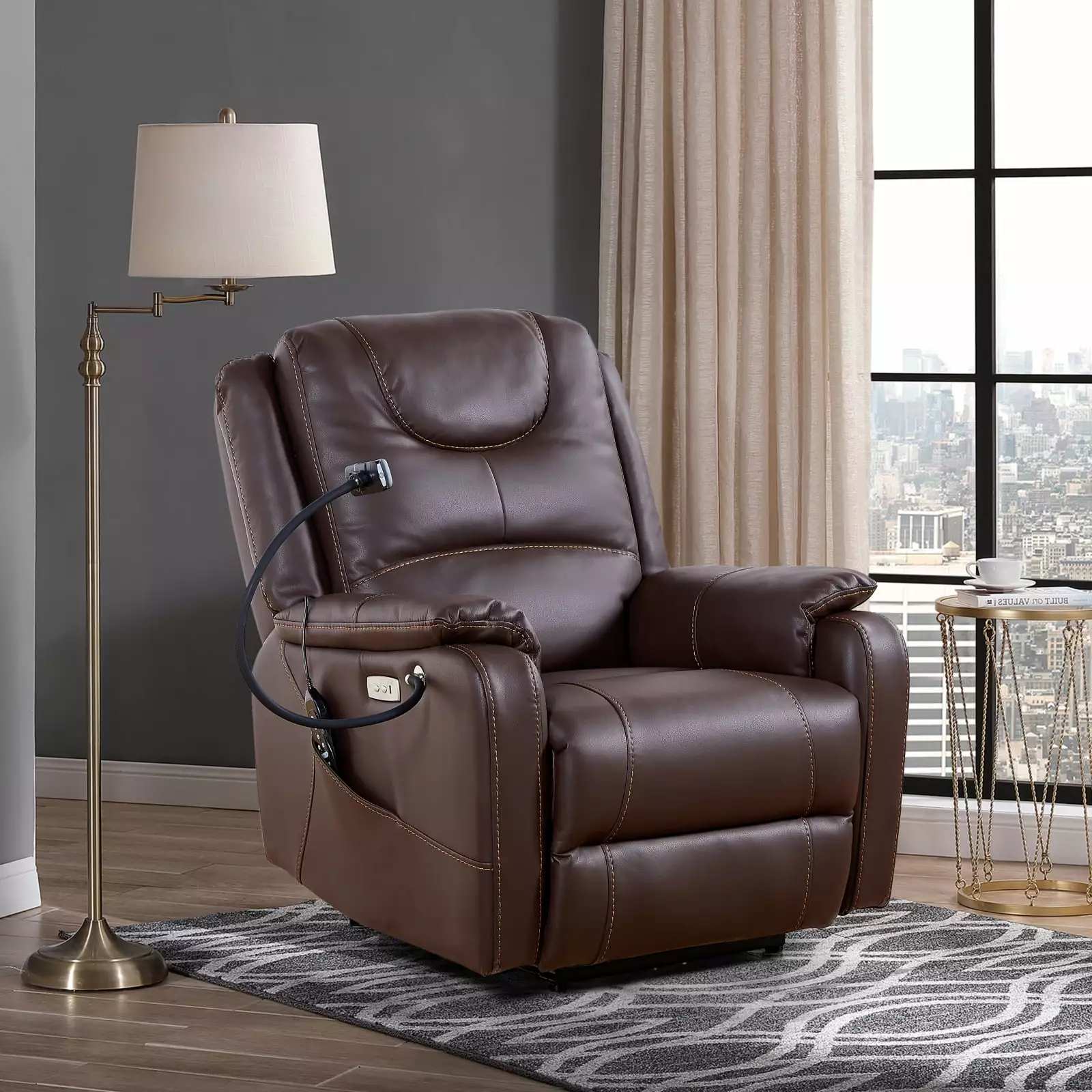 Miekor Zero Gravity Power Recliner Massage Heating Phone Holder and USB Ports